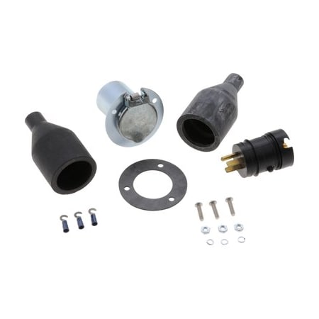 Zerostart Weatherproof Field Wired Plug - 120V 15A, 3 Hole Round, Zinc Plated Receptacle 8605505